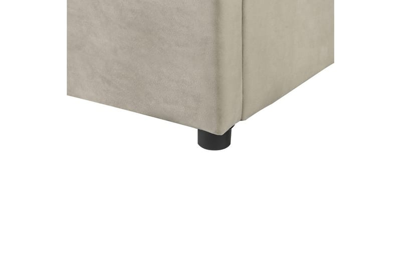 Seng med opbevaring Lavaur - Taupe/Fløjl, 180x200 cm - Møbler - Senge - Sengeramme & sengestel