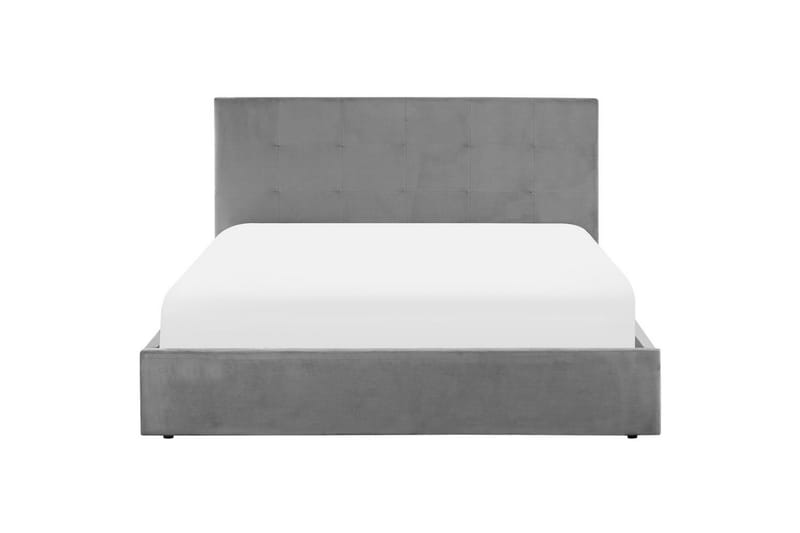 Seng med opbevaring Lorient - Grå/Fløjl, Grå/fløjl, 140x200 cm - Møbler - Senge - Sengeramme & sengestel