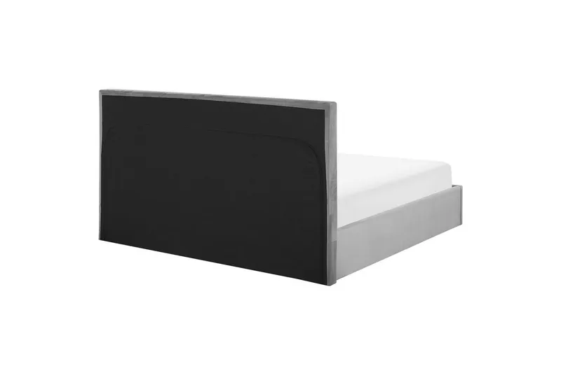 Seng med opbevaring Lorient - Grå/Fløjl, Grå/fløjl, 160x200 cm - Møbler - Senge - Sengeramme & sengestel