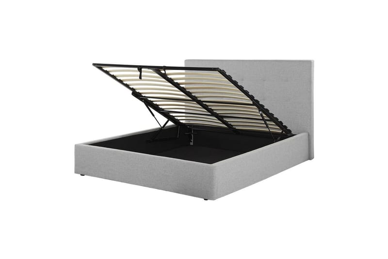 Seng med opbevaring Lorient, Grå/Polyester, Grå/polyester, 140x200 cm