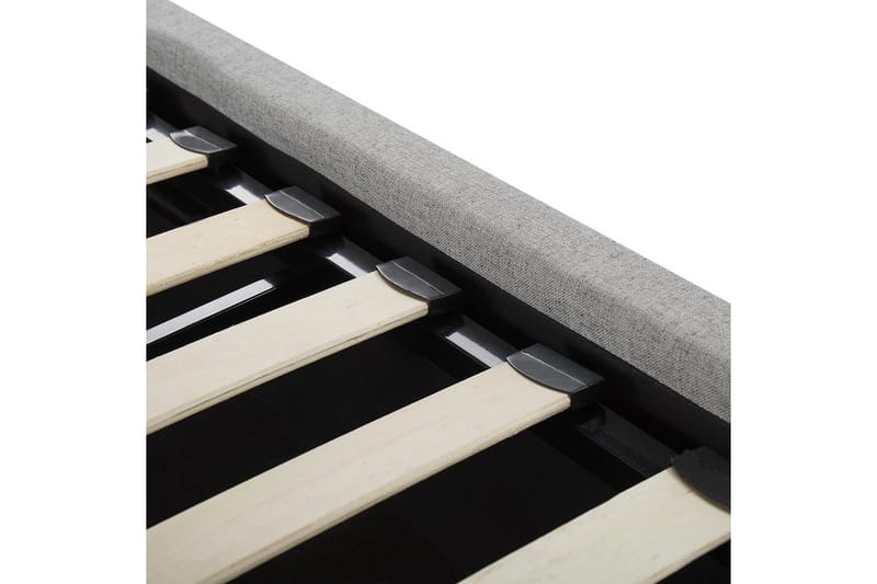 Seng med opbevaring Lorient - Grå/Polyester, Grå/polyester, 140x200 cm - Møbler - Senge - Sengeramme & sengestel