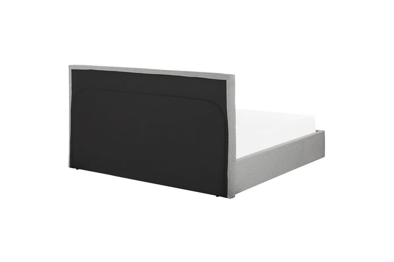 Seng med opbevaring Lorient - Grå/Polyester, Grå/polyester, 160x200 cm - Møbler - Senge - Sengeramme & sengestel