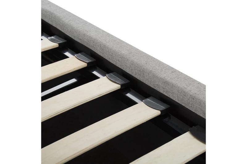 Seng med opbevaring Lorient - Grå/Polyester, Grå/polyester, 160x200 cm - Møbler - Senge - Sengeramme & sengestel