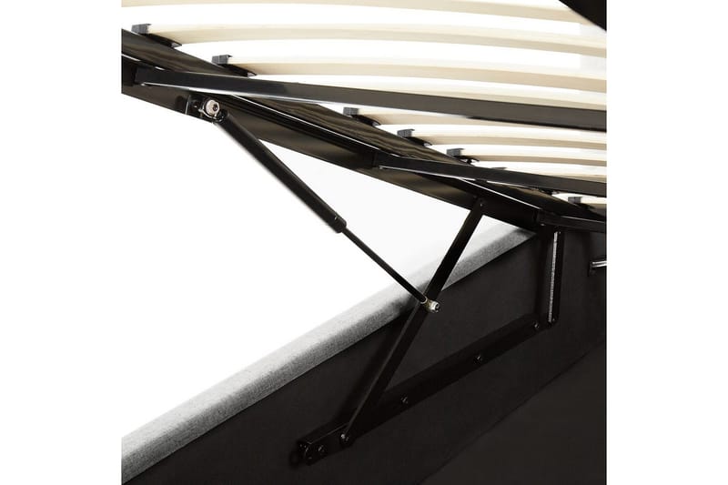 Seng med opbevaring Lorient - Grå/Polyester, Grå/polyester, 180x200 cm - Møbler - Senge - Sengeramme & sengestel