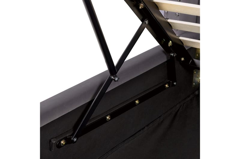 Seng med opbevaring Lubbon - Grå, sølv, 140x200 cm - Møbler - Senge - Sengeramme & sengestel