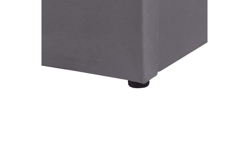 Seng med opbevaring Lubbon - Grå, sølv, 140x200 cm - Møbler - Senge - Sengeramme & sengestel