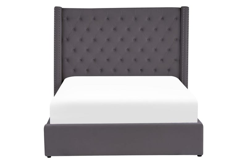 Seng med opbevaring Lubbon - Grå, sølv, 140x200 cm - Møbler - Senge - Sengeramme & sengestel