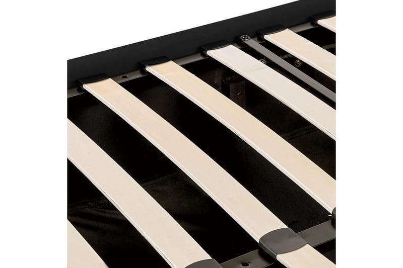 Seng med opbevaring Lubbon - Sort, sølv, 160x200 cm - Møbler - Senge - Sengeramme & sengestel