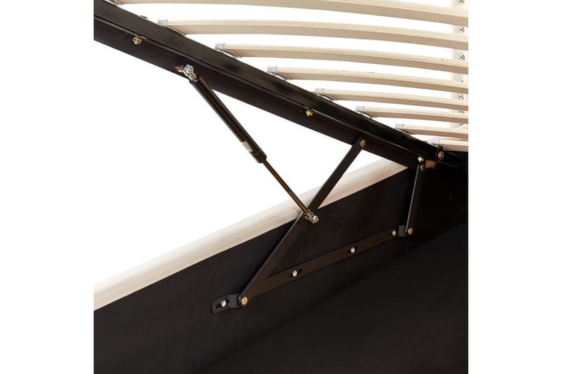 Seng med opbevaring Metz - Beige, Sølv/Fløjl, 90x200 cm - Møbler - Senge - Sengeramme & sengestel