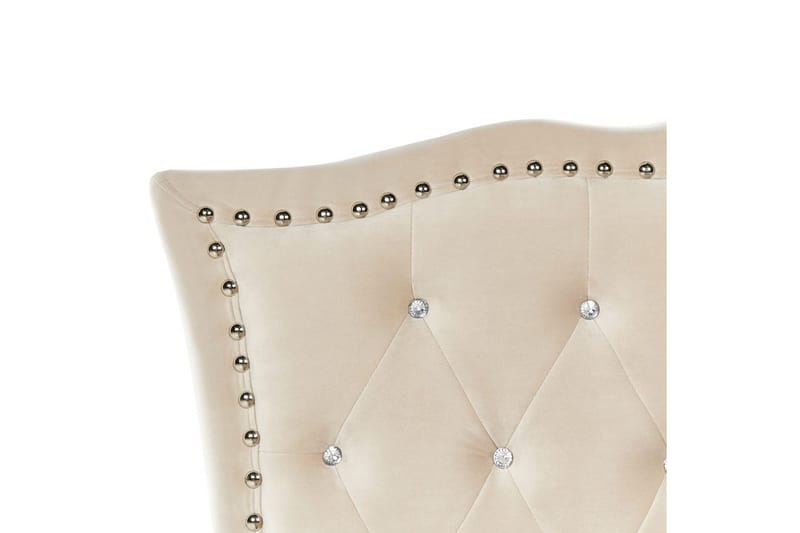 Seng med opbevaring Metz - Beige, Sølv/Fløjl, 90x200 cm - Møbler - Senge - Sengeramme & sengestel