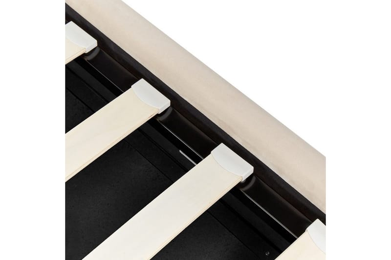 Seng med opbevaring Metz - Beige, Sølv/Fløjl, 90x200 cm - Møbler - Senge - Sengeramme & sengestel