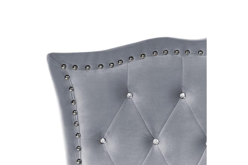 Seng med opbevaring Metz - Grå, sølv/fløjl, Grå, Sølv/Sløjfe, 90x200 cm - Møbler - Senge - Sengeramme & sengestel