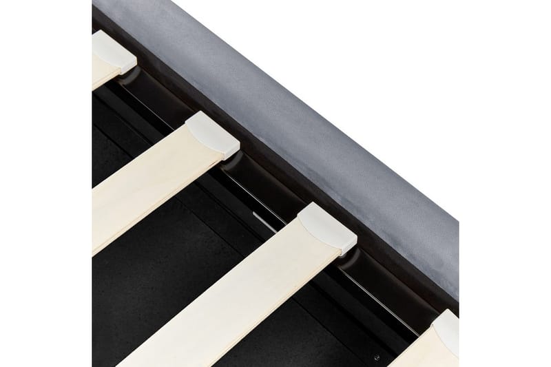 Seng med opbevaring Metz - Grå, sølv/fløjl, Grå, Sølv/Sløjfe, 90x200 cm - Møbler - Senge - Sengeramme & sengestel
