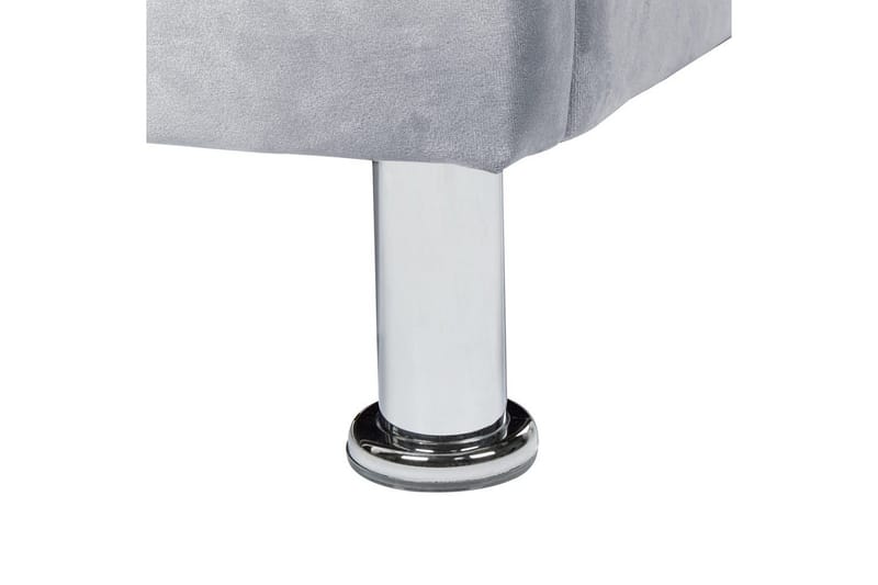 Seng med opbevaring Metz - Grå, sølv/fløjl, Grå, Sølv/Sløjfe, 90x200 cm - Møbler - Senge - Sengeramme & sengestel