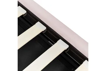 Seng med opbevaring Metz - Pink, sølv/velour, 90x200 cm - Møbler - Senge - Sengeramme & sengestel