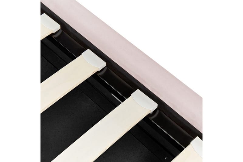 Seng med opbevaring Metz - Pink, sølv/velour, 90x200 cm - Møbler - Senge - Sengeramme & sengestel