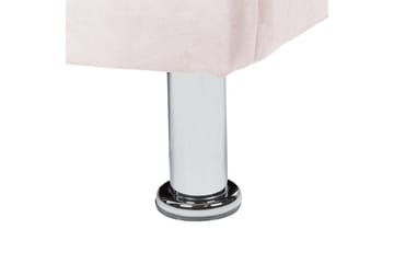 Seng med opbevaring Metz - Pink, sølv/velour, 90x200 cm - Møbler - Senge - Sengeramme & sengestel