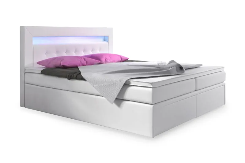 Modena Sengepakke 180x200 med Opbevaring, Hvid