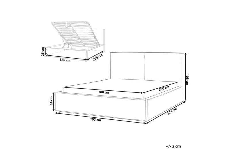 Seng med opbevaring Moissac - 180x200 cm - Møbler - Senge - Sengeramme & sengestel
