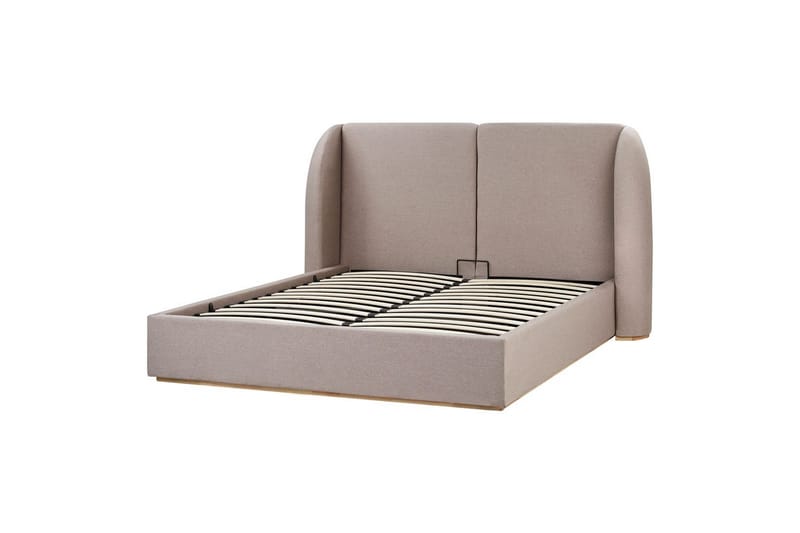 Seng med opbevaring Monestier - Beige, 160x200 cm - Møbler - Senge - Sengeramme & sengestel