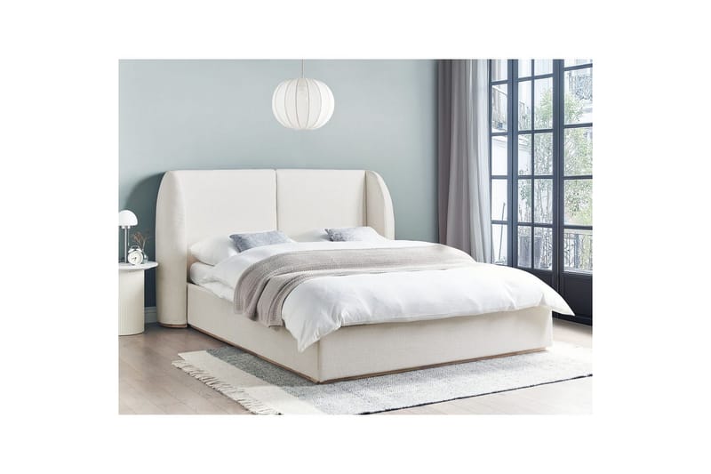 Seng med opbevaring Monestier - Hvid, 160x200 cm - Møbler - Senge - Sengeramme & sengestel