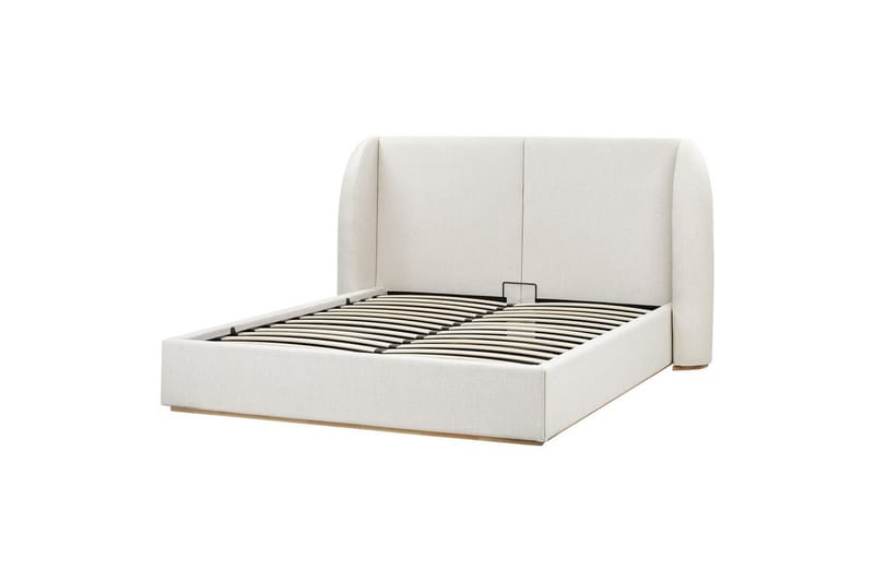Seng med opbevaring Monestier - Hvid, 160x200 cm - Møbler - Senge - Sengeramme & sengestel
