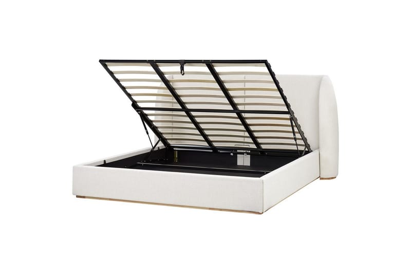 Seng med opbevaring Monestier, Hvid, 180x200 cm