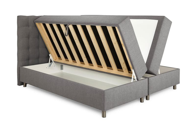 Montana Dobbeltseng med Opbevaring 160x200 cm - Grå - Møbler - Senge - Komplet sengepakke