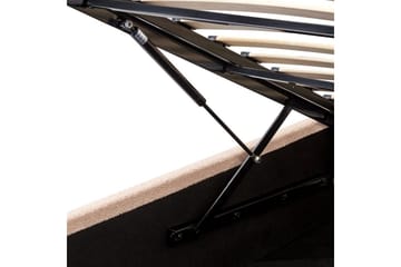 Seng med opbevaring Orbey - Beige, 140x200 cm - Møbler - Senge - Sengeramme & sengestel