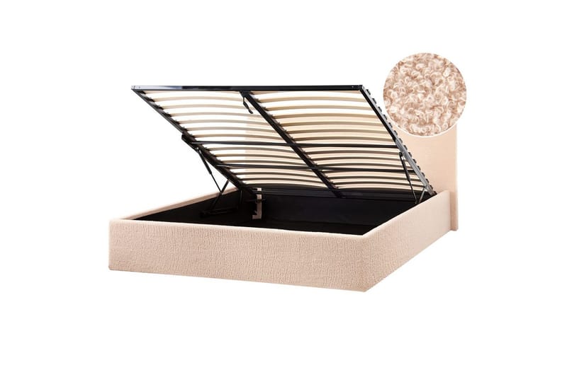 Seng med opbevaring Orbey, Beige, 140x200 cm