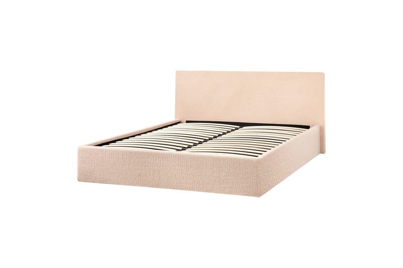 Seng med opbevaring Orbey - Beige, 140x200 cm - Møbler - Senge - Sengeramme & sengestel
