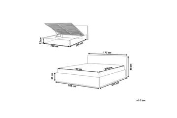 Seng med opbevaring Orbey - Beige, 160x200 cm - Møbler - Senge - Sengeramme & sengestel