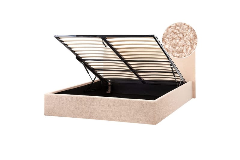 Seng med opbevaring Orbey, Beige, 160x200 cm