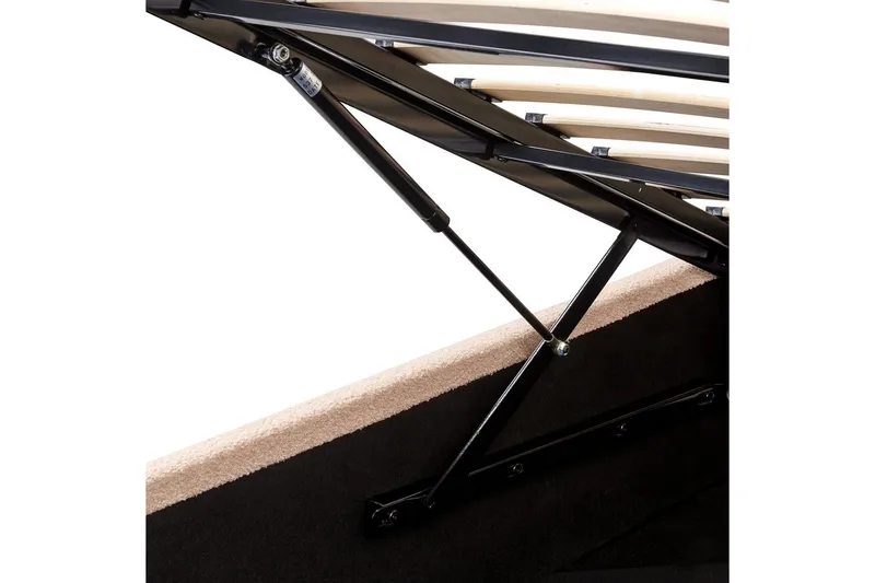 Seng med opbevaring Orbey - Beige, 160x200 cm - Møbler - Senge - Sengeramme & sengestel