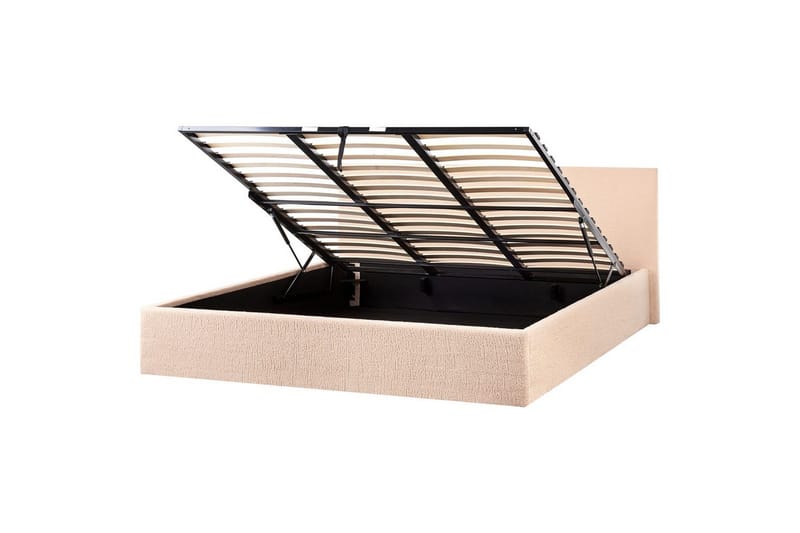 Seng med opbevaring Orbey - Beige, 180x200 cm - Møbler - Senge - Sengeramme & sengestel