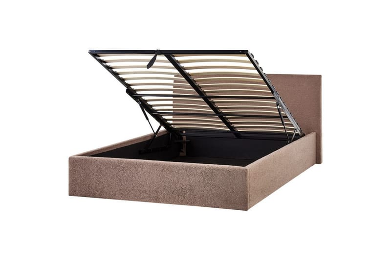 Seng med opbevaring Orbey - Brun, 140x200 cm - Møbler - Senge - Sengeramme & sengestel