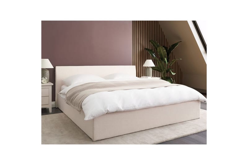 Seng med opbevaring Orbey - Hvid, 180x200 cm - Møbler - Senge - Sengeramme & sengestel