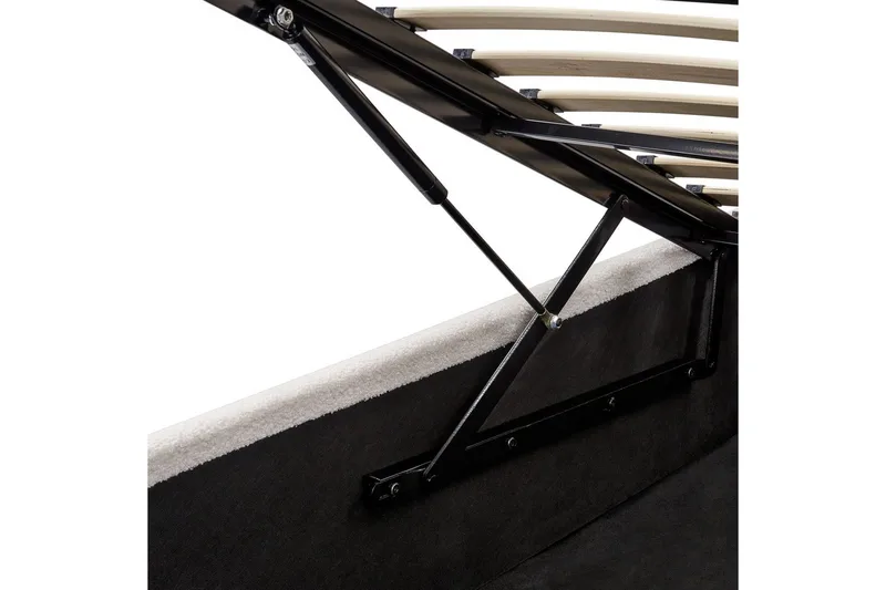 Seng med opbevaring Orbey - Hvid, 180x200 cm - Møbler - Senge - Sengeramme & sengestel