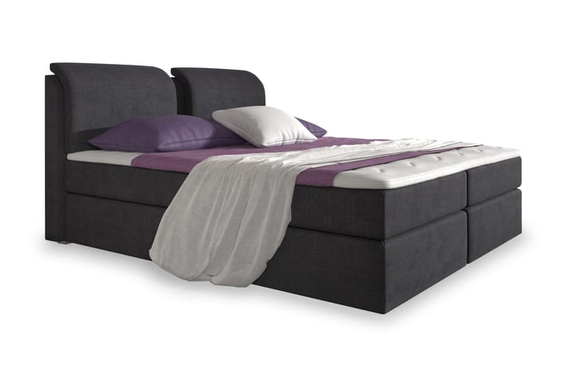 Owen Komplet Box Bed Seng med Opbevaring 180x200 - Sort - Komplet sengepakke - Seng med opbevaring - Dobbeltsenge