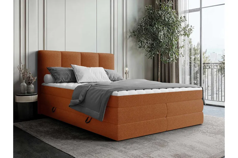 Pinta Opbevaringsseng 160x200 cm - Orange - Møbler - Senge - Seng med opbevaring