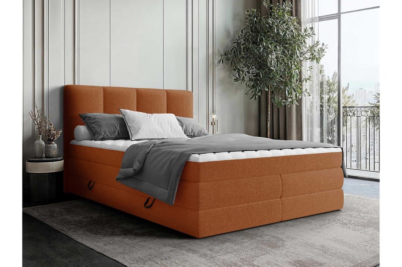 Pinta Opbevaringsseng 180x200 cm - Orange - Møbler - Senge - Seng med opbevaring