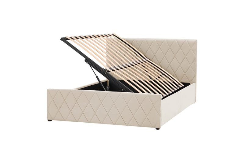 Seng med opbevaring Rochefort - Beige, 140x200 cm - Møbler - Senge - Sengeramme & sengestel