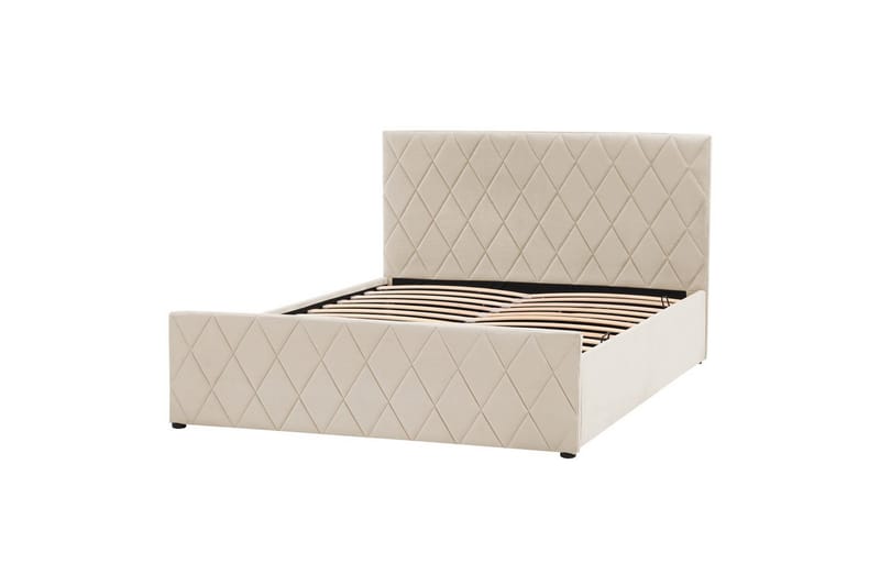 Seng med opbevaring Rochefort - Beige, 140x200 cm - Møbler - Senge - Sengeramme & sengestel