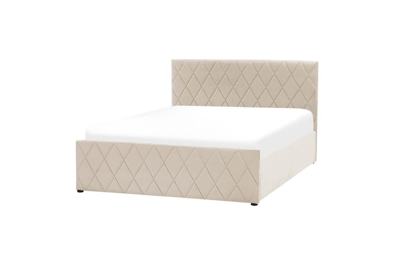 Seng med opbevaring Rochefort - Beige, 140x200 cm - Møbler - Senge - Sengeramme & sengestel