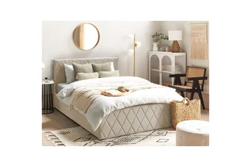 Seng med opbevaring Rochefort - Beige, 140x200 cm - Møbler - Senge - Sengeramme & sengestel