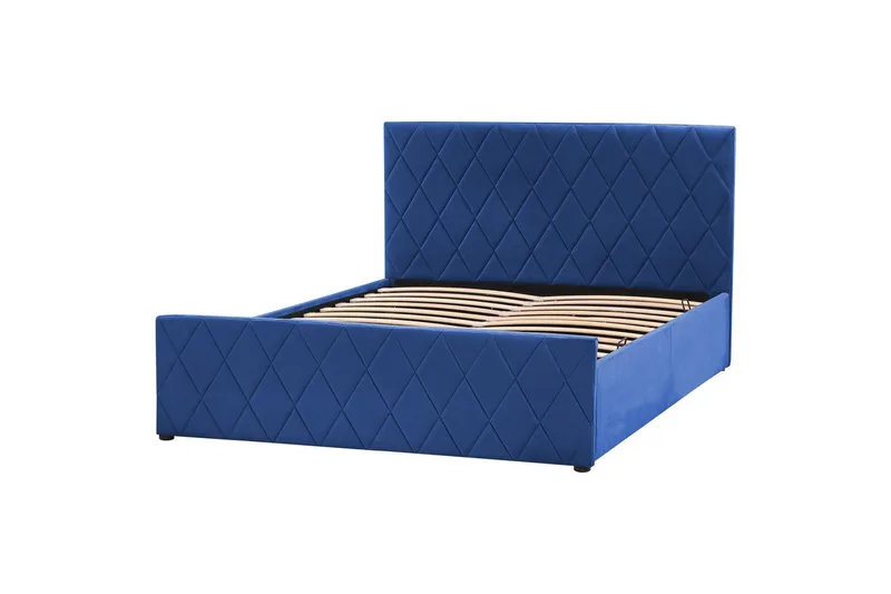 Seng med opbevaring Rochefort - Blå, 140x200 cm - Møbler - Senge - Sengeramme & sengestel