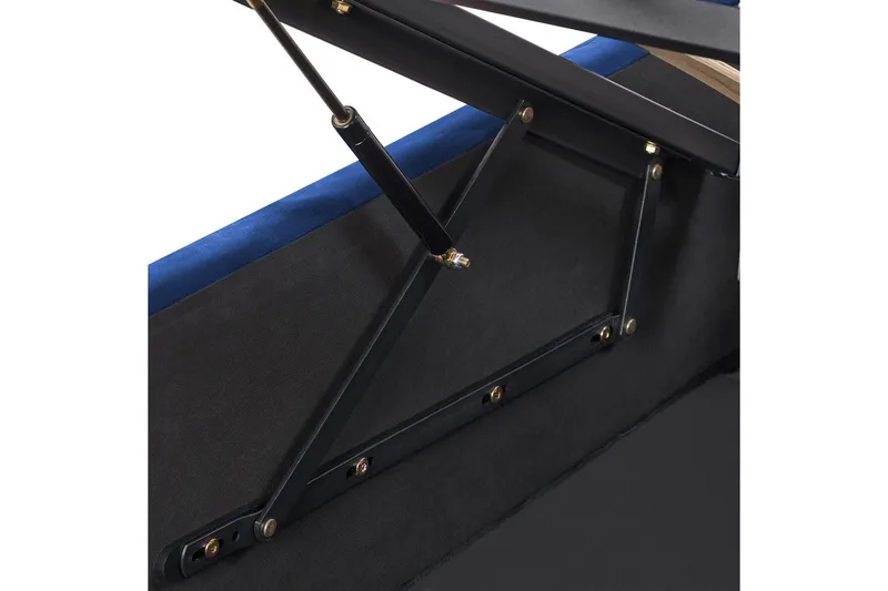 Seng med opbevaring Rochefort - Blå, 140x200 cm - Møbler - Senge - Sengeramme & sengestel