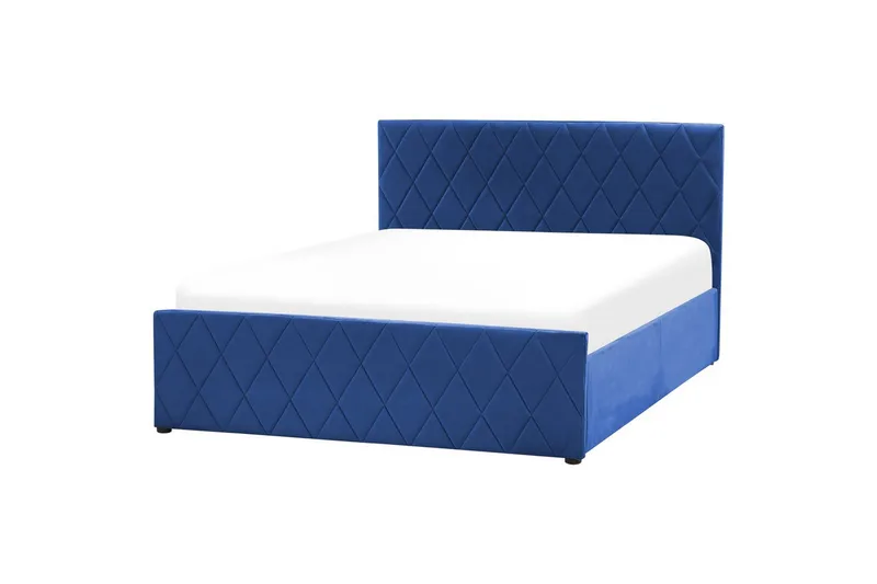 Seng med opbevaring Rochefort - Blå, 140x200 cm - Møbler - Senge - Sengeramme & sengestel