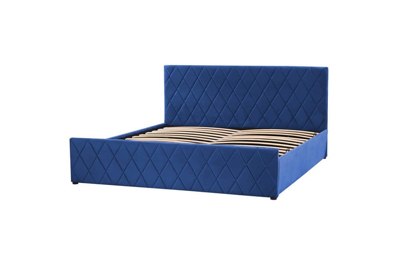 Seng med opbevaring Rochefort - Blå, 180x200 cm - Møbler - Senge - Sengeramme & sengestel