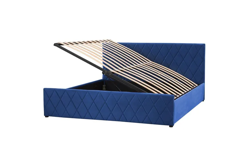 Seng med opbevaring Rochefort - Blå, 180x200 cm - Møbler - Senge - Sengeramme & sengestel